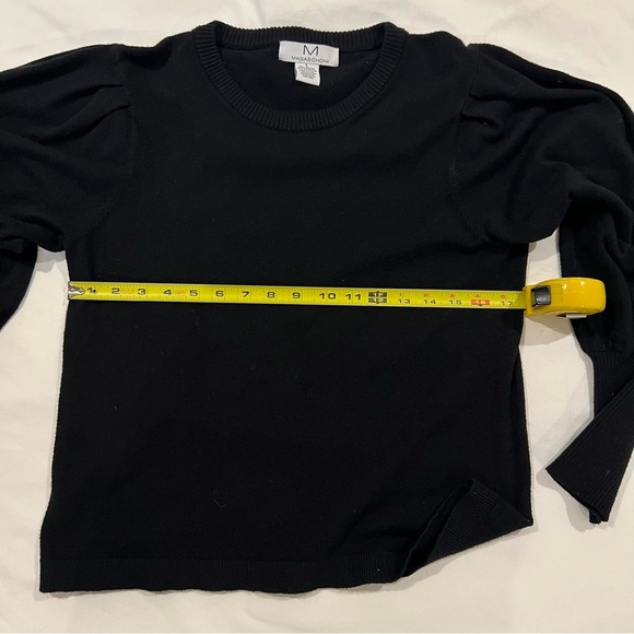 Magaschoni black puff sleeve sweater size large - Picture 5 of 7